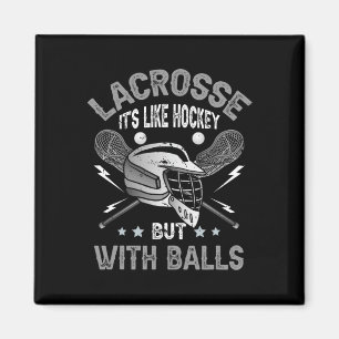 Lacrosse wie Hockey, aber mit Ball Player Team Tra Magnet