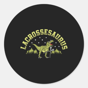 Lacrossesaurus Lacrosse-Spieler Lax Liebhaber Spor Runder Aufkleber