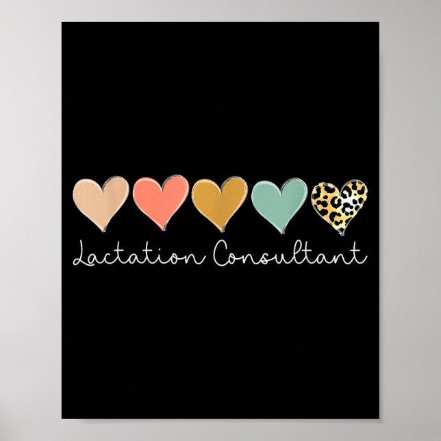 Lactation Consultant Leopard Heart, Valentines Day Poster (Vorne)