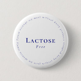 Lactose-Free Request Badge, White - Navy Button