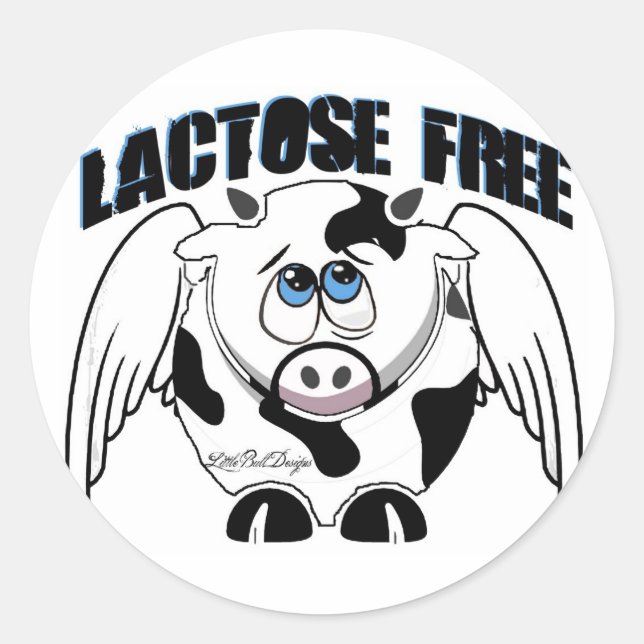 Lactose-freie Kuh Runder Aufkleber (Vorderseite)