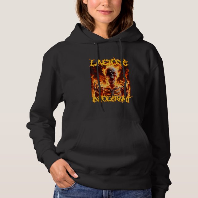 Lactose Intoleranz Funny Cringe Hard Skeleton Meme Hoodie (Vorderseite)