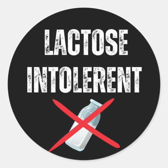 Lactoseintoleranz Runder Aufkleber (Vorderseite)