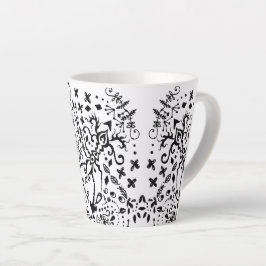 Lacy Black Doodle Latte-Tasse Milchtasse