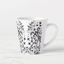 Lacy Black Doodle Latte-Tasse Milchtasse