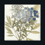 Lacy-Blätter - Blume und Grünflächen Magnet<br><div class="desc">Lacy Verlasse I durch Unbekanntes. Blautöne Blume mit Grünpflanzen.</div>