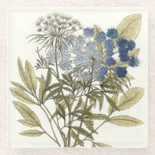Lacy Blätter - Blumen und Grün Glasuntersetzer