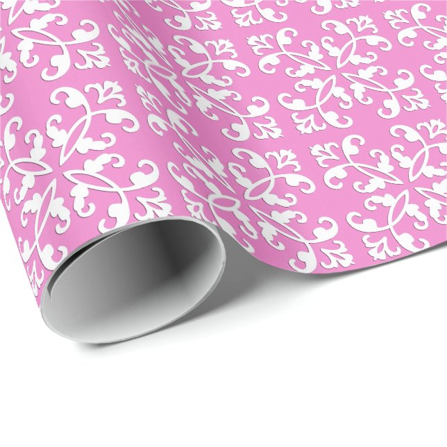 Lacy cutwork - weiß über orchid rosa geschenkpapier (Rolleneckpunkt)