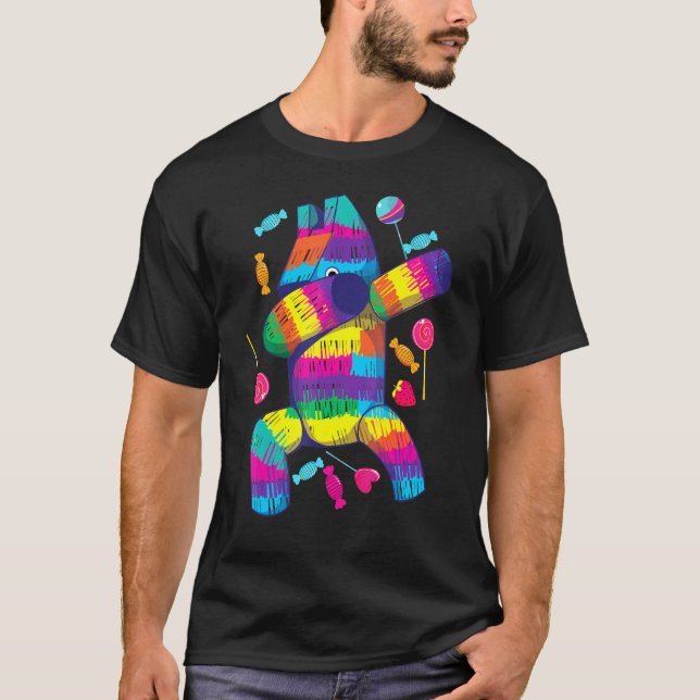 Lacy Dabbing Pinata Cinco De Mayo T-Shirt (Vorderseite)