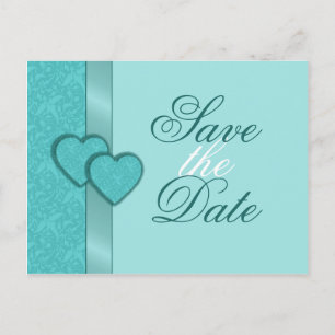 Lacy Damask Herz Save the Date Postkarte