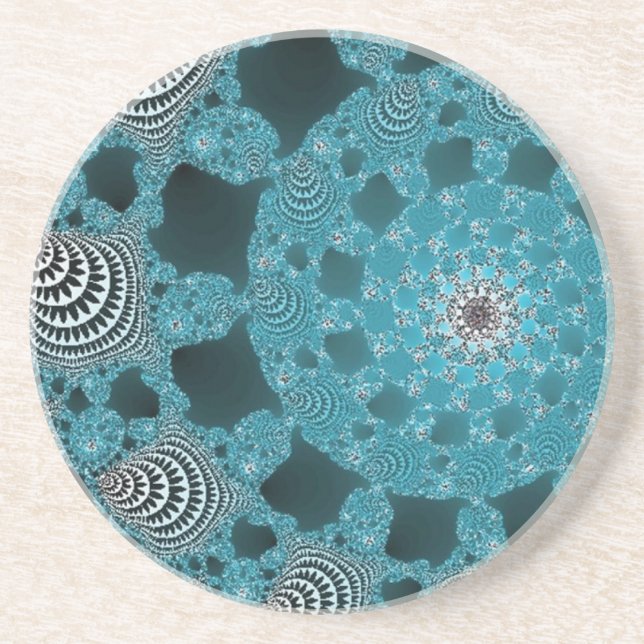 Lacy Doily in Blue Getränkeuntersetzer (Vorne)