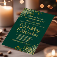 Lacy Gold auf Emerald Green Simple Elegante Weddin