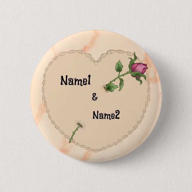 Lacy Heart Rose Button (Vorderseite)