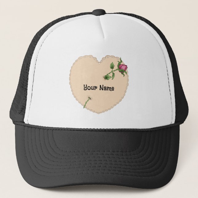 Lacy Heart Rose hats Truckerkappe (Vorderseite)