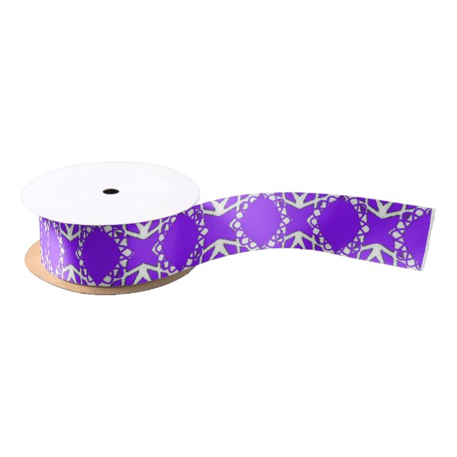 Lacy-lila Diamantmuster Satinband (Spule)