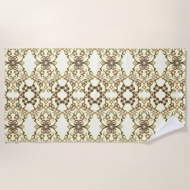 Lacy Look der Blume Golden Sepia Strandtuch (Vorderseite)