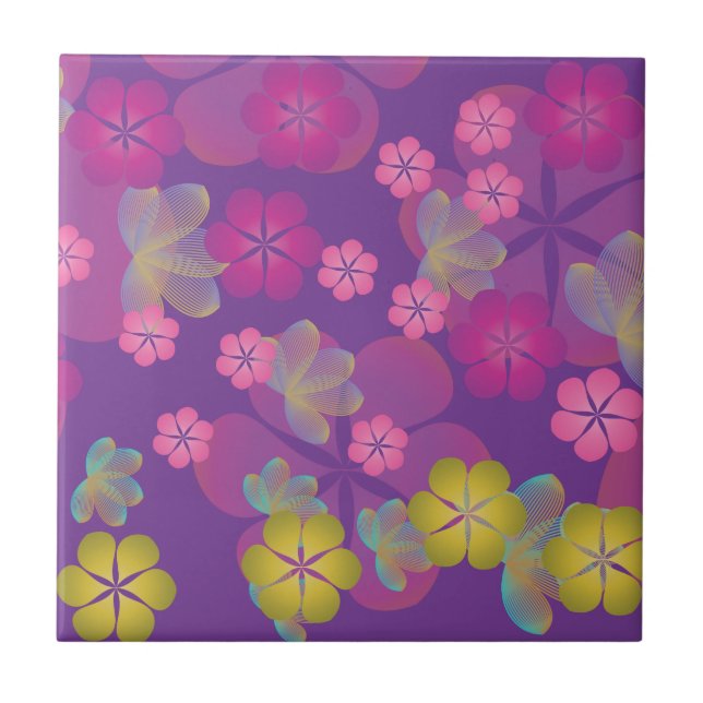Lacy Lotus Lila Fliese (Vorderseite)