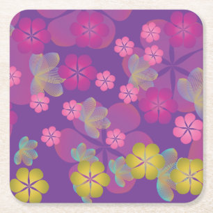 Lacy Lotus Lila Rechteckiger Pappuntersetzer