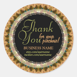 Lacy Mocha Business Vielen Dank Runder Aufkleber