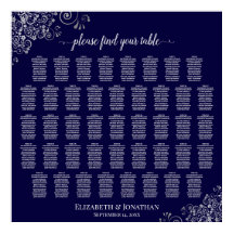 Lacy Navy Blue & Silver 43 Table Seating Chart