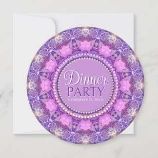 Lacy Pink Lila Hübsche Damen Abendessen Party Einladung