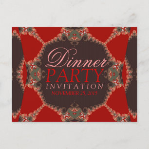 Lacy Red Batik Einladung zur Abendgesellschaft Pos