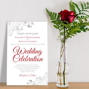 Lacy Red & White BUDGET Hochzeit laden zu großen