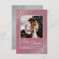 Lacy Silver Dusty Rose Rosa Liebe & Dankeschön Hoc