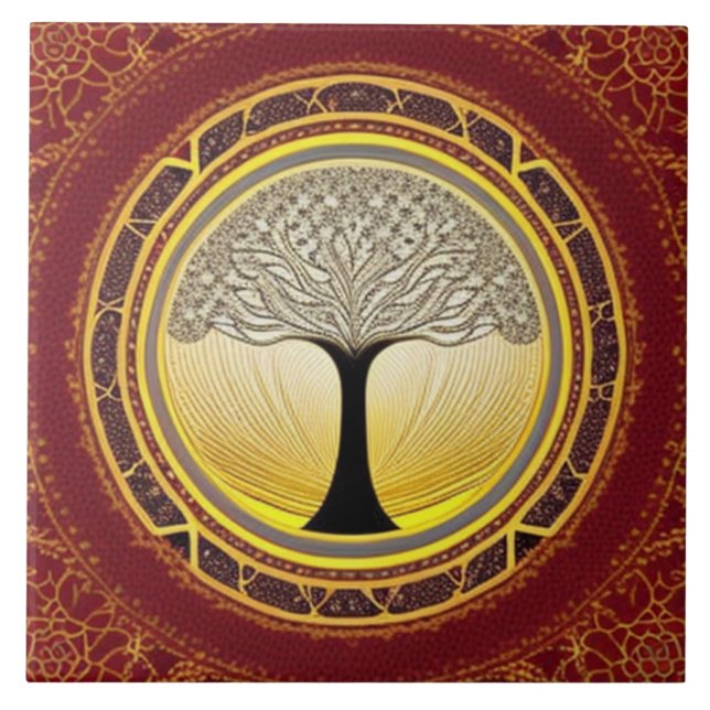 Lacy Tree of Life Fliese (Vorderseite)