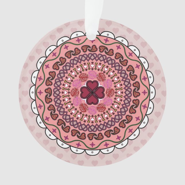Lacy Valentine's Day Akryllische Ornament (Vorderseite)