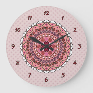 Lacy Valentine's Day Clock Große Wanduhr