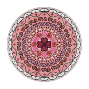 Lacy Valentine's Day Glass Cutting Board Schneidebrett