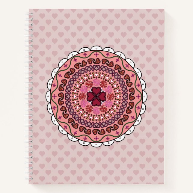 Lacy Valentine's Day Spiral Notebook Notizbuch (Vorderseite)