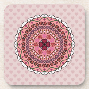 Lacy Valentine's Day Square Coaster Untersetzer