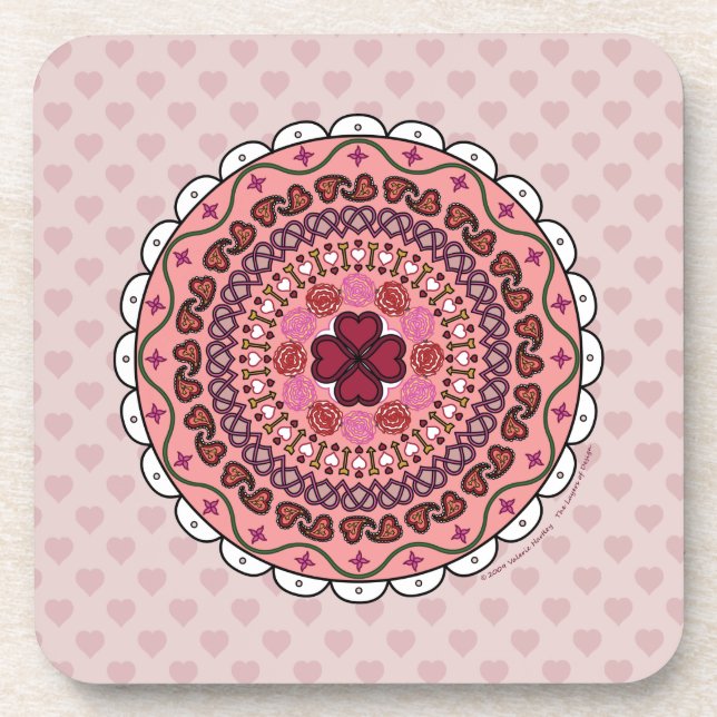 Lacy Valentine's Day Square Untersetzer (Vorderseite)