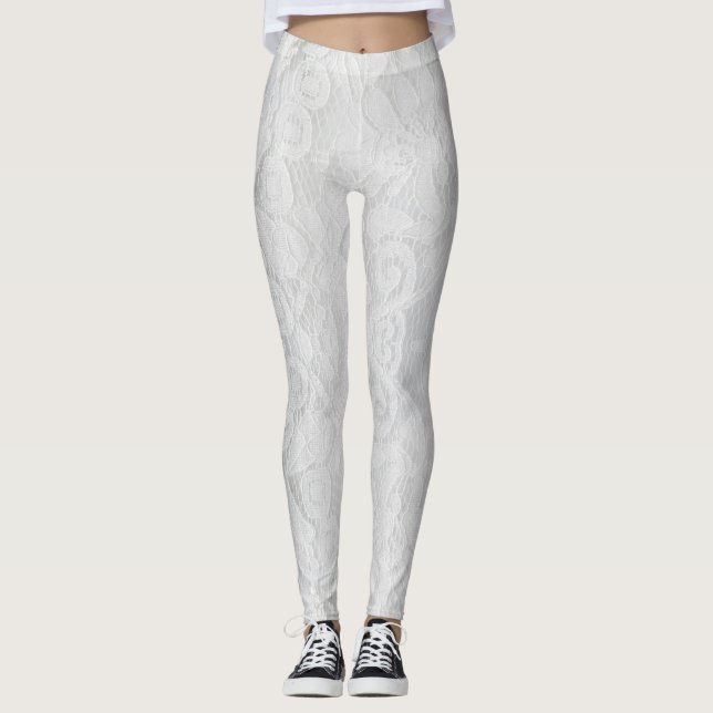 Lacy White Bridal Leggings (Vorderseite)