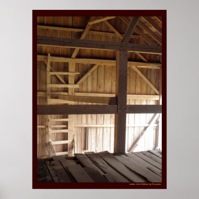 Ladder Loft & Rafters Old Barns Rural Foto Poster (Vorne)
