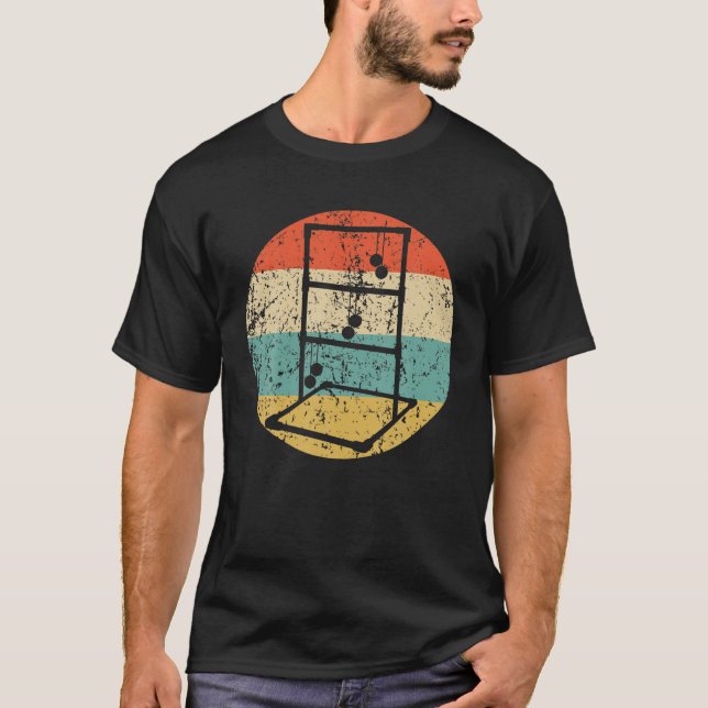 Ladder Toss Silhouette Retro Ladder Ball T-Shirt (Vorderseite)
