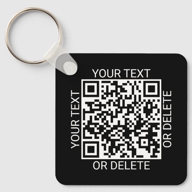 Lade 2 QR-Codes Zahlungs-App oder Website Schwarz Schlüsselanhänger (Vorderseite)