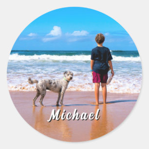 Lade deine Tierfoto-Sticker mit personalisiertem N Runder Aufkleber