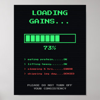 Lade Gewinne Retro Pixel Gamer Fitnessstudio Poste Poster