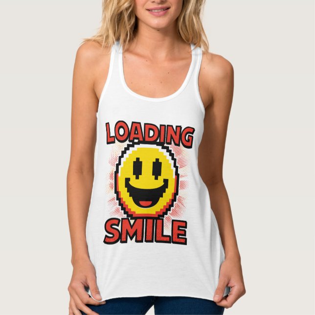 Lade Smiley – Retro Pixel Art 8-Bit Smiley Gesicht Tank Top (Vorderseite)