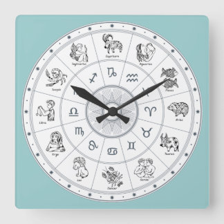 Lade-Zodiac-Cartoon Zeichne Quadratische Wanduhr