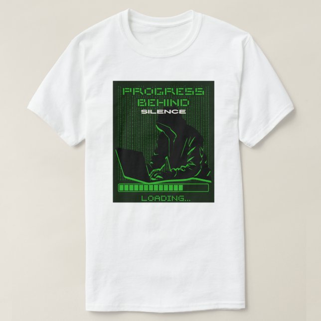 Ladebildschirm Hacker Laptop Grafik T-Shirt (Design vorne)