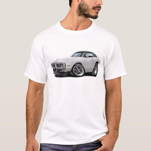 Ladegerät-Weiß-Schwarzes Spitzenauto 1973-74 T-Shirt (Vorderseite)