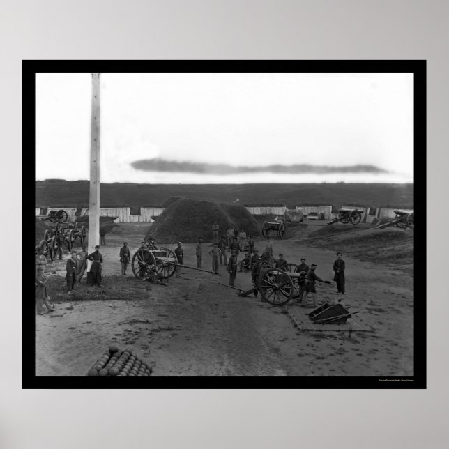 Laden einer Kanone auf Fort C. F. Smith 1865 Poster (Vorne)