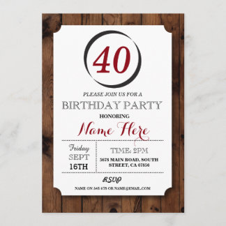 Laden hölzerner Überraschungs-Geburtstag des Einladung