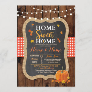 Laden Housewarming-süßer Zuhause-Fall-hölzerner Einladung