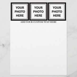 Laden Sie 3 Fotos hoch und fügen Sie Text hinzu -  Briefbogen