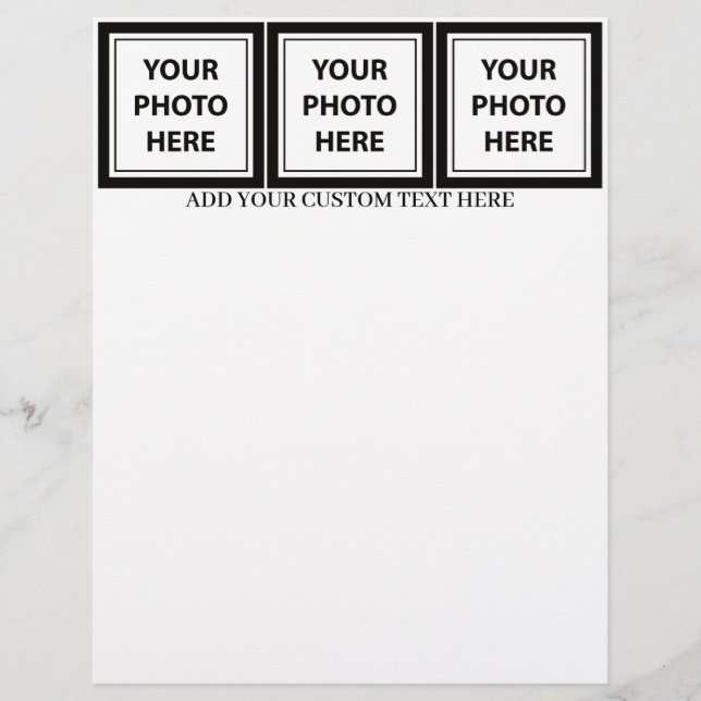 Laden Sie 3 Fotos hoch und fügen Sie Text hinzu -  Briefbogen (Vorderseite)